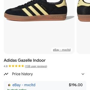 Adidas Gazelle Indoor Black with Yellow Stripes